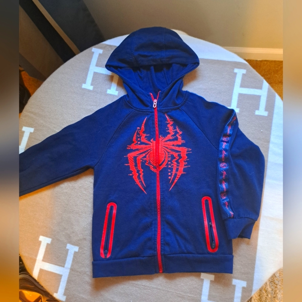 Miles Morales  Authentic Boys Size 7 Spider-Man Zip-Up Hoodie and Pants Set